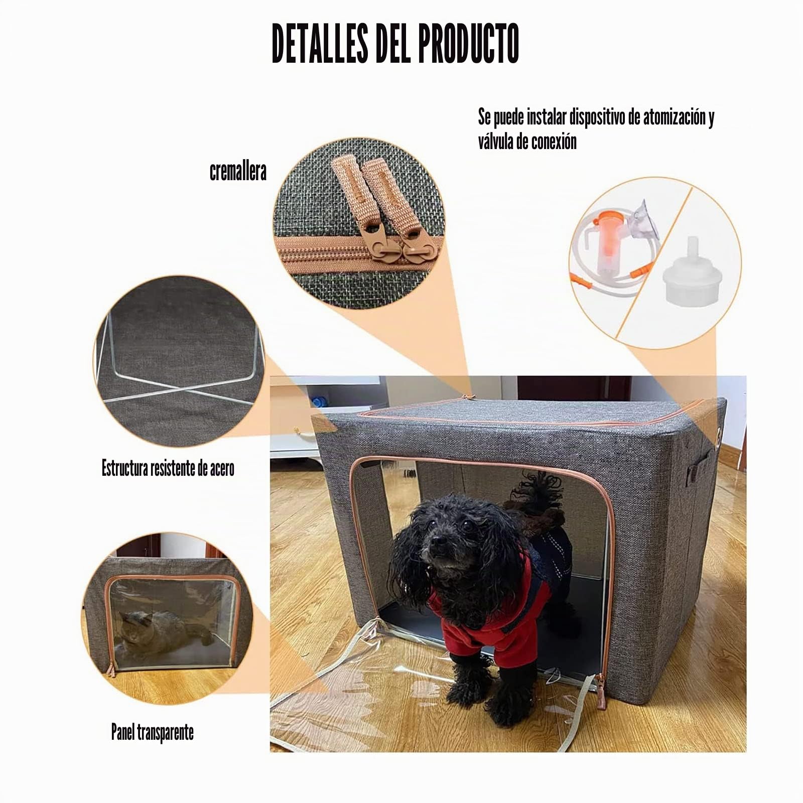 Incubadora de atomización para mascotas – Caja de terapia de oxígeno para perros y gatos para tratamiento de respiración de tos, caja nebulizador ideal para gatitos y cachorros en Amazon