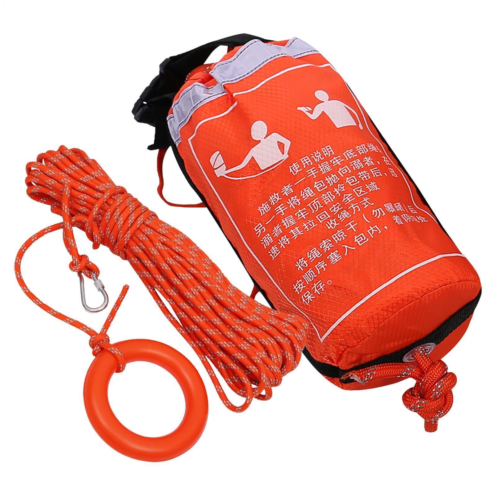 Genérico Dispositivo de Flotación Lanzable Equipo De Seguridad Reflectante | Bolsa Flotante Lanzable Con Cuerda Equipo De Seguridad Náutica Vela Kayak Canoa Rafting Búsqueda Supervivencia Ahogamiento