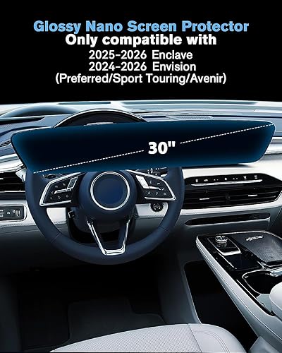 Vista 2 de Para 2 piezas integradas Buick Envision 2025 2026 y Enclave 2024 2025 2026 pantallas duales de 30 pulgadas protector de pantalla de alta claridad