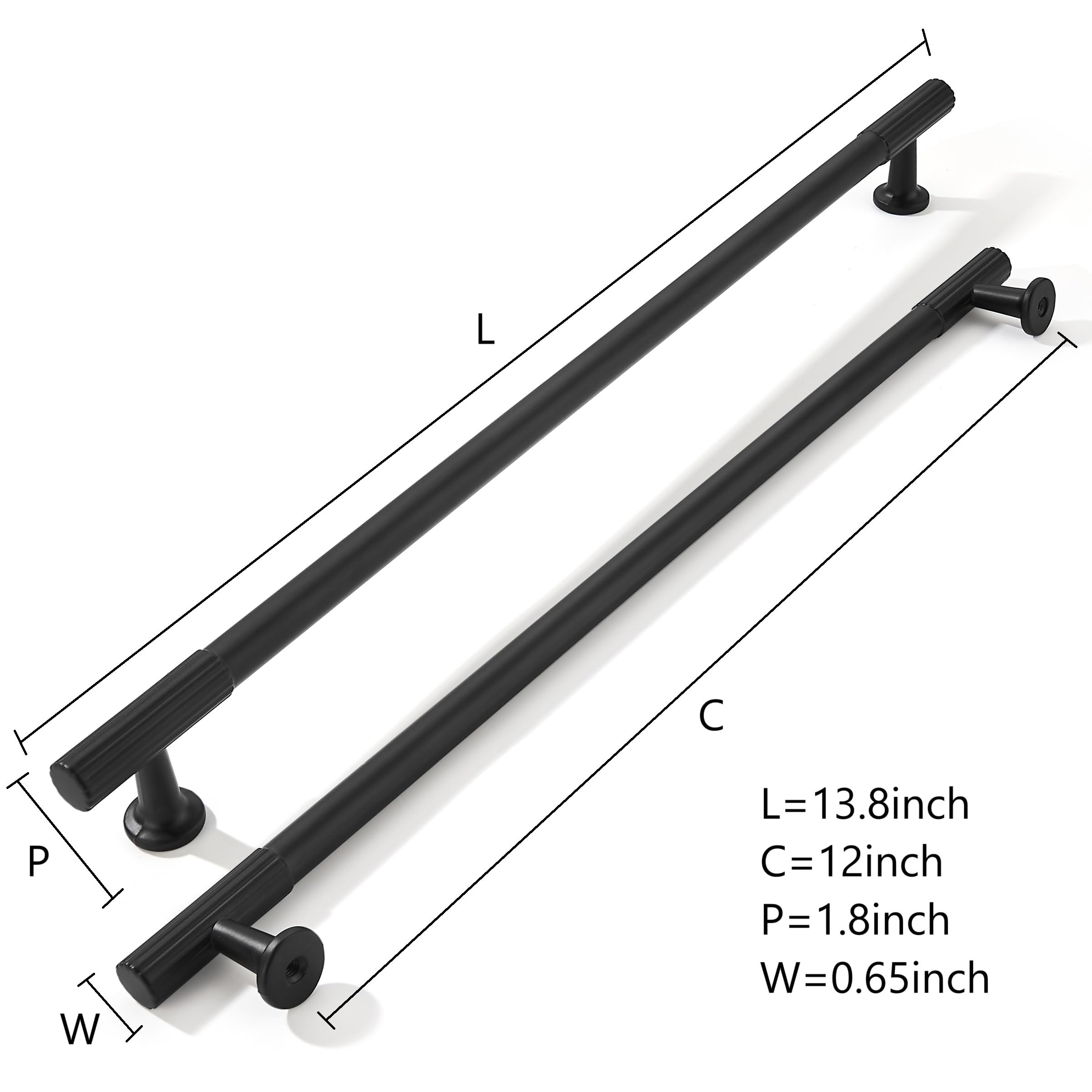 KHTUMEWARE-80302 Matte Black Appliance Pulls CTC 12 in (305 mm) in Matte Black — KHTUMEWARE