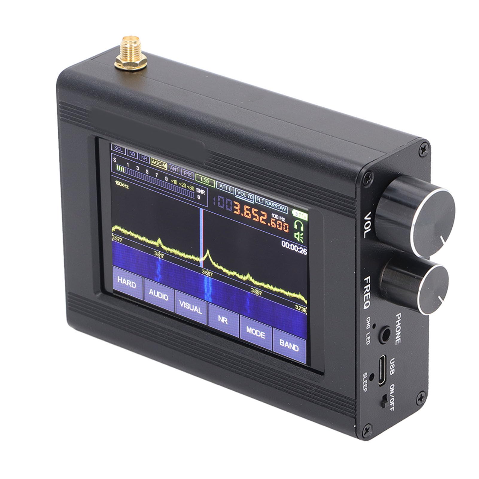 SDR-Empfänger, SDR-Empfänger, Funkempfänger, 3,5-Zoll-LCD-Touchscreen, Software-Definition, Funkempfänger, AM, SSB, NFM, WFM, Voll, Av-Receiver und Verstärker
