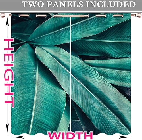 Miniatura 3 de Cortina tropical verde para dividir habitación, cortina de privacidad de hojas para puerta de Ventanas de Cuarto 85 pulgadas de ancho por 85