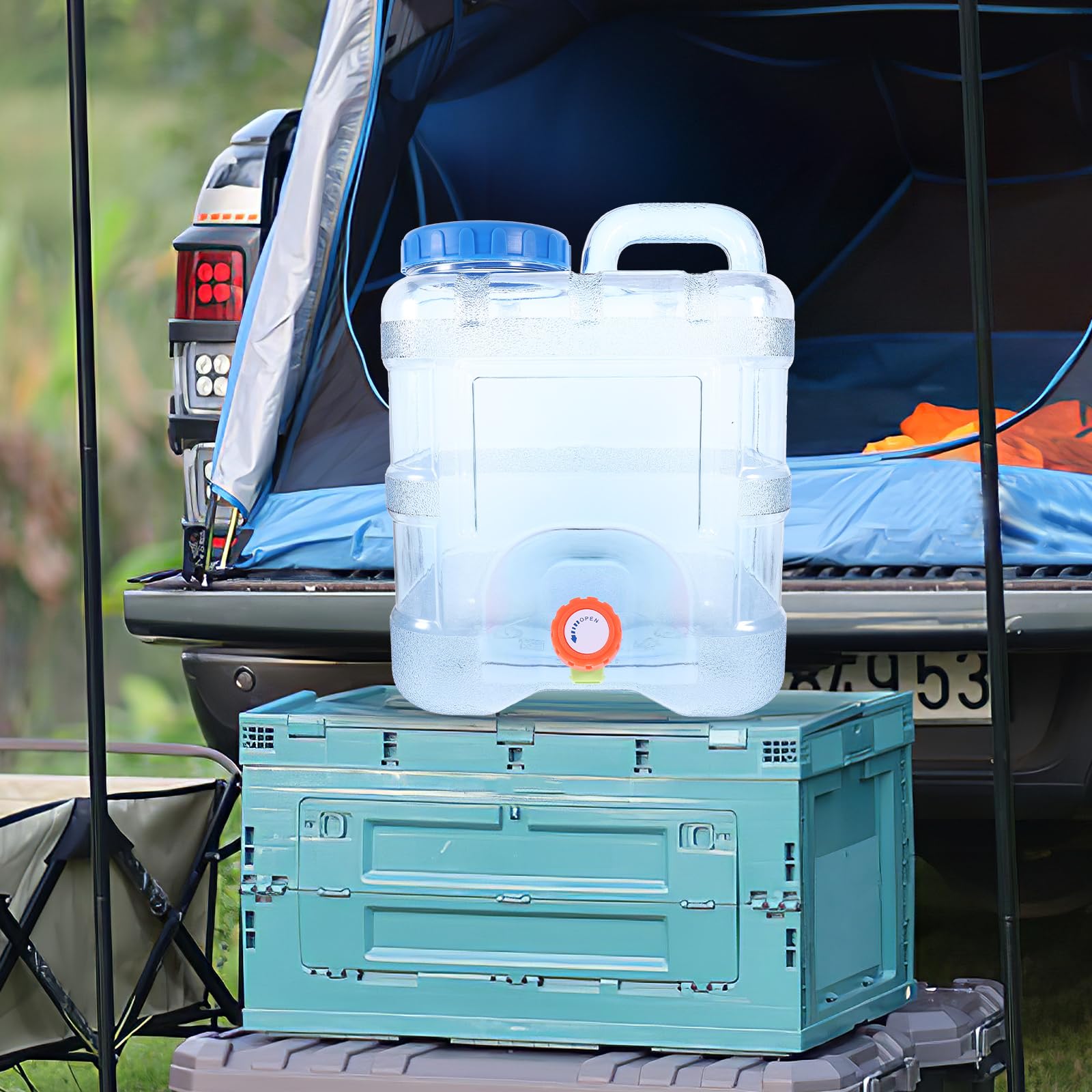 INOOMP 10L Polycarbonate Water Jug - Camping, Hiking, Emergency Water Storage - 10L Capacity - Durable Construction - Reusable