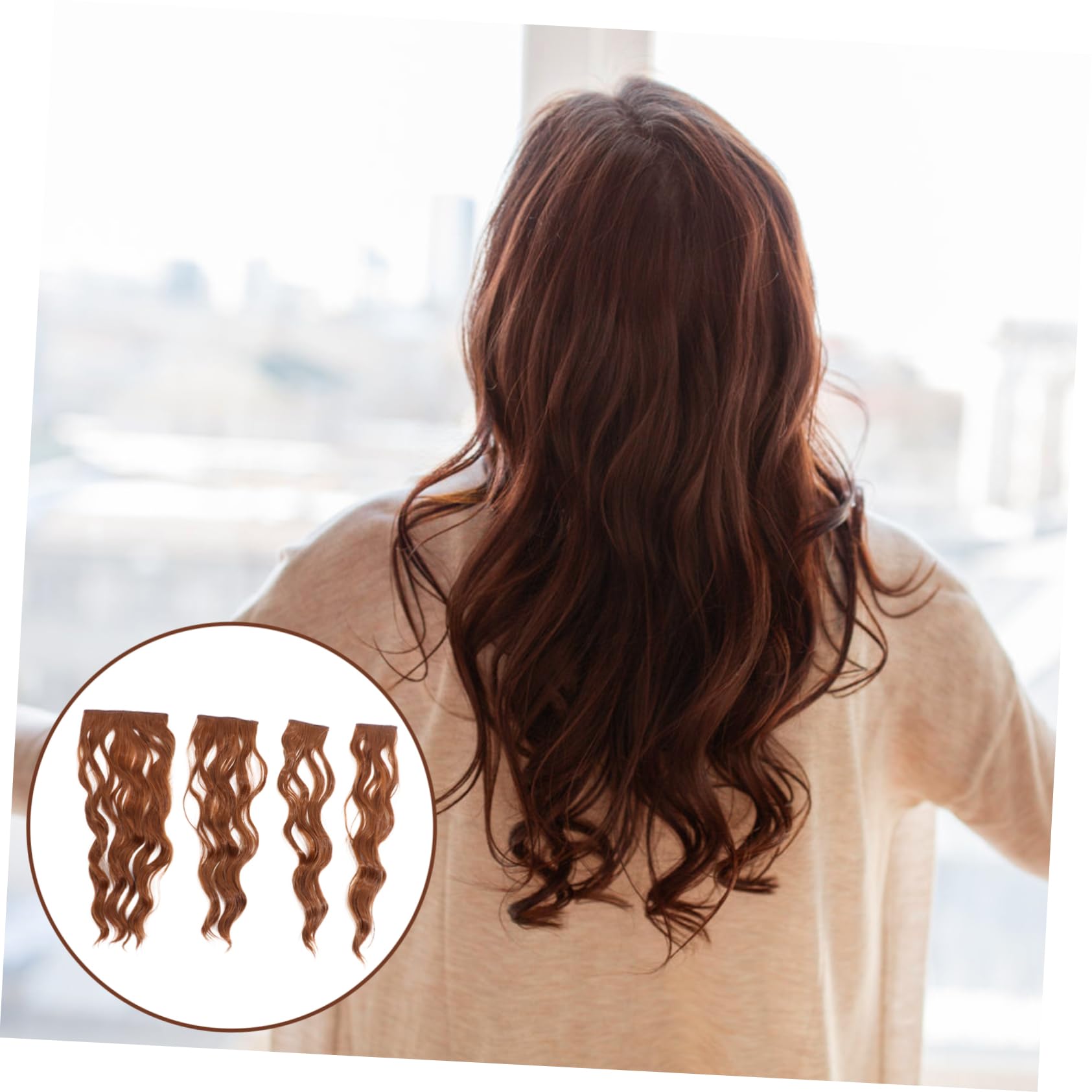 BESTYASH Extension Clip in Chioma Ricci in Seta ad Alta Temperatura 4 Pezzi per Donne, Facile da Applicare e Si Fonde Naturalmente i Chioma Propri