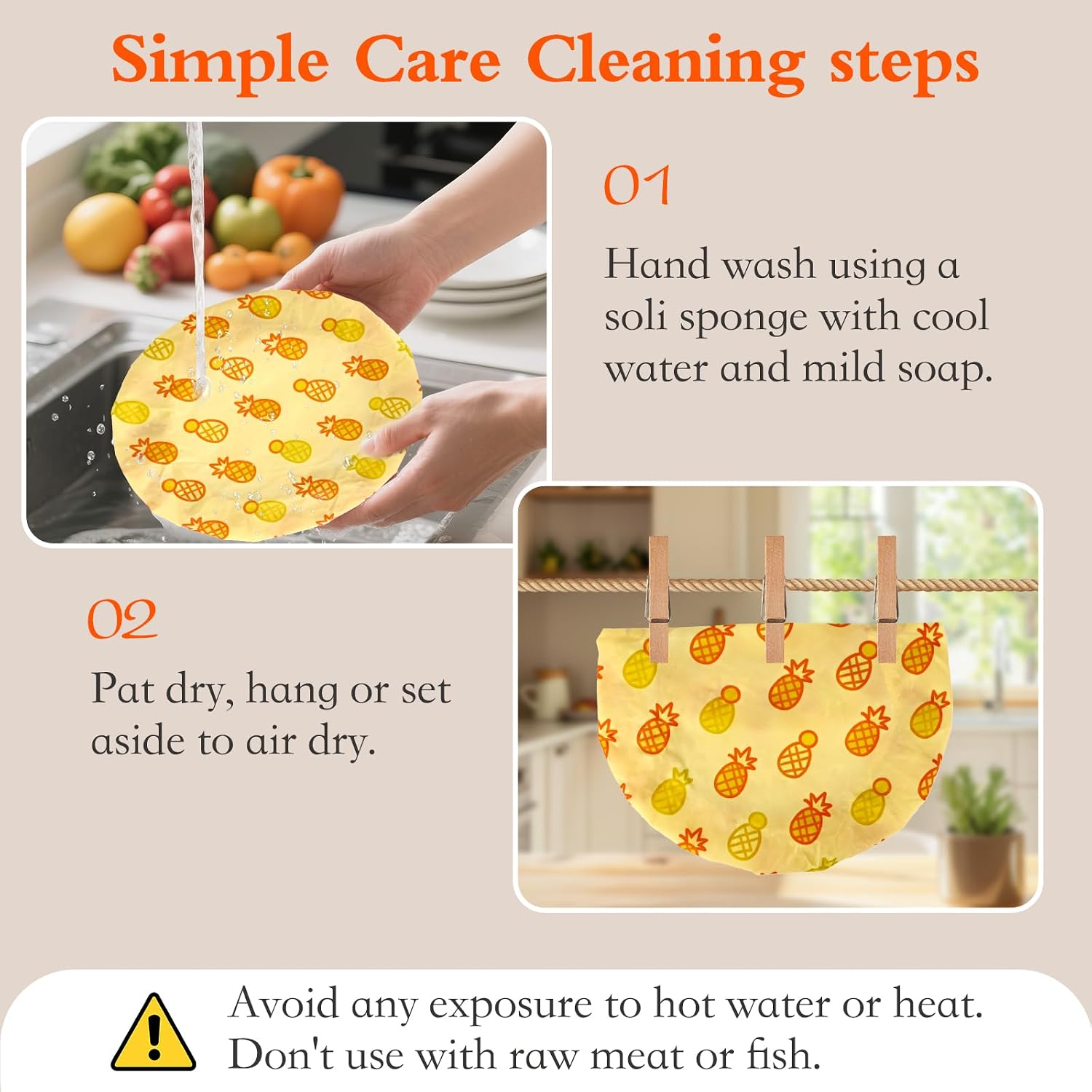 4 Pack Beeswax Bowl Covers,Reusable Beeswax Bowl Covers, Elastic Cotton Cloth Sourdough Bread Cover, 7.8/11.8Inch Reusable Bowl Caps for Bread Proofing Baskets and Large Mixing Containers