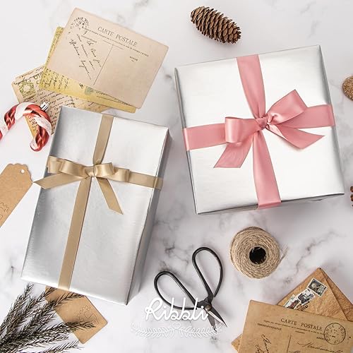 Miniatura 17 de Ribbli Papel de regalo metálico negro mate, papel de color sólido, perfecto para cumpleaños, Navidad, baby shower, boda, día de San Valentín, 30