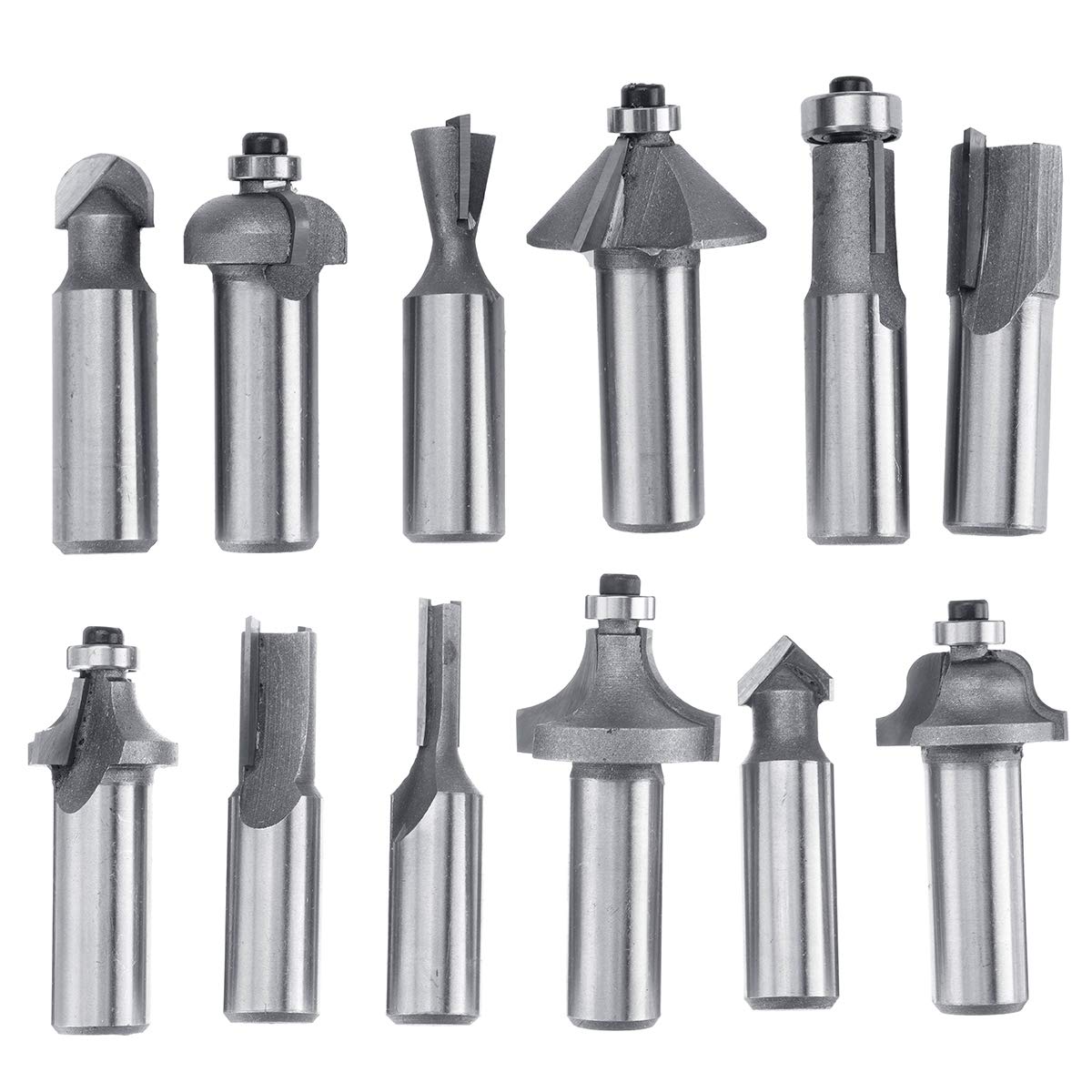 RanDal 12/15 sztuk srebrnych frezów zestaw z twardego metalu do cięcia drewna Rotary Tool-15