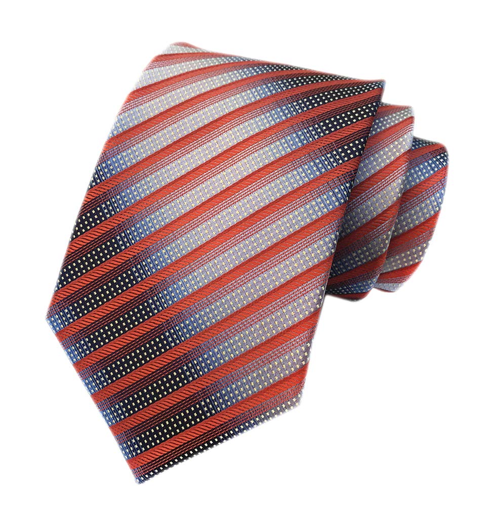 Elfeves Men's Modern Fine Stripe Silm Ties Woven Formal Business Suit Necktie