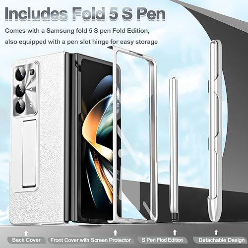 Miniatura 2 de Miimall Funda compatible con Samsung Galaxy Z Fold 5 con S Pen y lápiz capacitivo con soporte para bolígrafo, protector de pantalla de vidrio