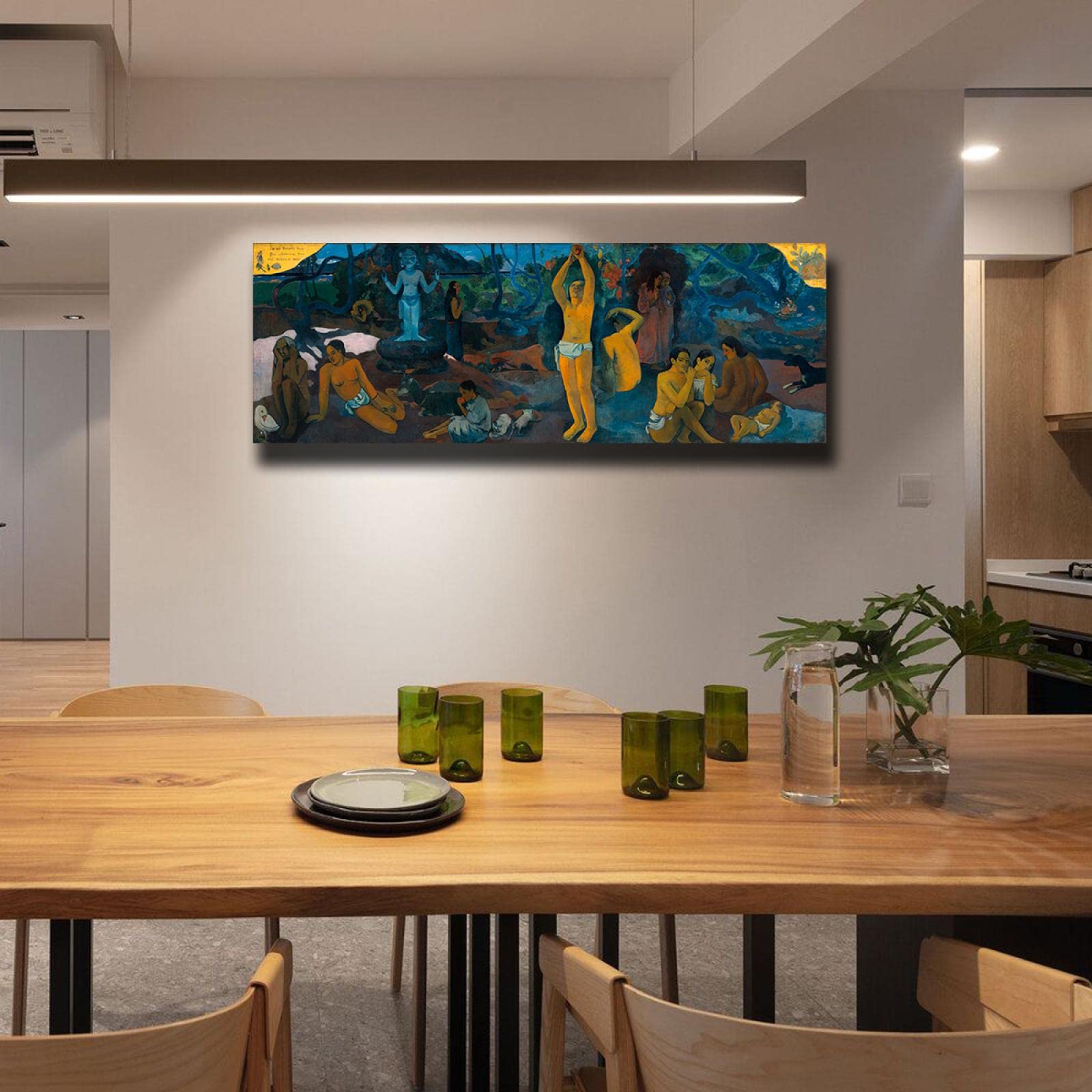 Via Vela impression d’affiche d’où venons-nous d’où allons-nous sur toile art mural peintures célèbres œuvres d’art pour la décor intérieure de la chambre 35x105cm cadre intérieur