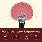 Pyle Professional Dynamic Vocal Microphone - Moving Coil Dynamic Cardioid Unidirectional Handheld Microphone with ON/OFF Switch Includes 15ft XLR Audio Cable to 1/4'' Audio Connection - PDMIC59
