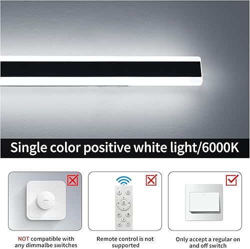 Vista 68 de Apliques de pared para exteriores de 47 pulgadas, regulables de 3000 K-6000 K, luces de pared larga para exteriores, IP65 impermeable, moderna