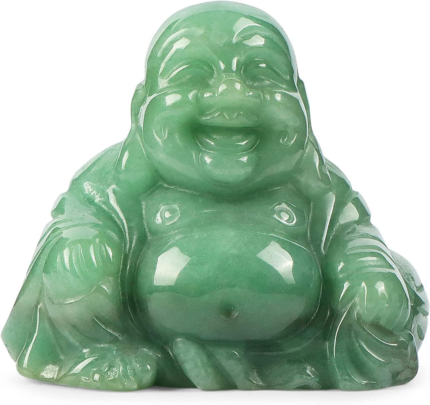 Hxswkk Green Aventurine Buddha Crystal Statue 2 Inch Happy Buddha Crystal Buddha Stone Figurine Buddhist Wealth Good Luck