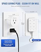 Vista 7 de Enchufe con Control Remoto y Temporizador, Temporizador de Enchufe Interior WILAWELS con Control Remoto, Alcance de Control Inalámbrico de 100 Pies