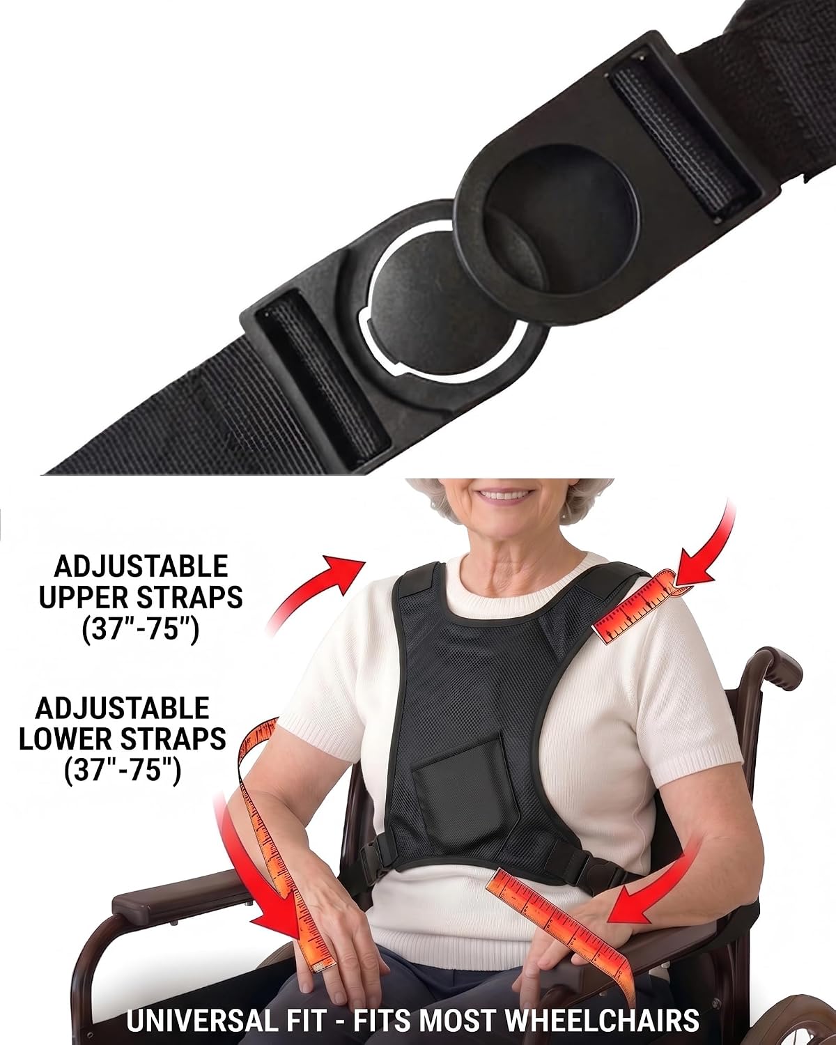Wheelchair Seat Belt for Seniors，Wheelchair Accessories Prevent Fall