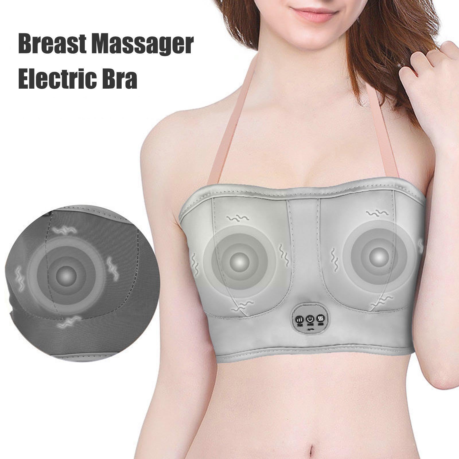 Masajeador de pecho inteligente, dispositivo de embellecimiento de senos, ropa interior de masaje, masajeador eléctrico ajustable de 3 niveles, masajeador de senos inalámbrico, dispositivo de