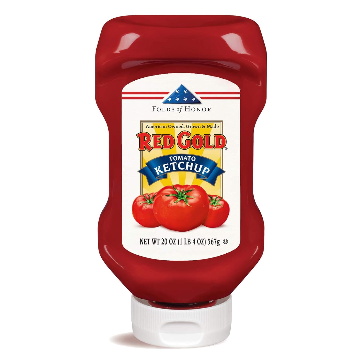 Red Gold Ketchup, (Regular) Squeeze Bottle, 20oz Bottles (Pack of 4)