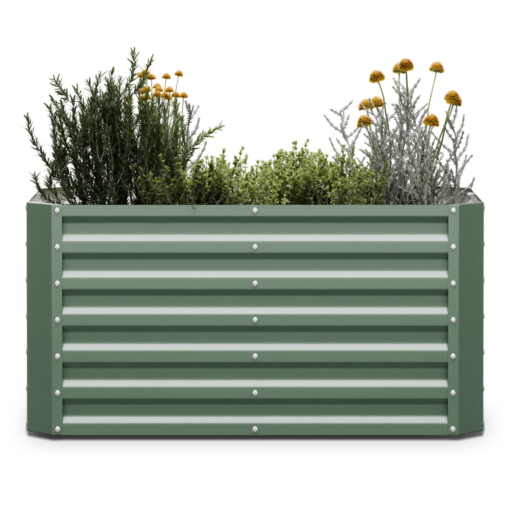 Blumfeldt Dark Moss High Grow Straight Raised Bed For Garden, 575L Planter In Frost & Rust-Proof Galvalume Steel, Ergonomic 60Cm Height For Vegetables, Herbs & Flowers – Easy Assembly