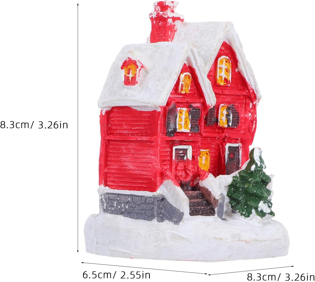 Christmas Miniature Resin Snow House Collectible Building for Holiday Decor