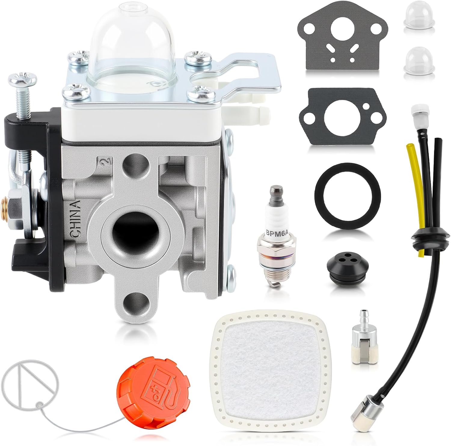 GoaMotors A021004700 PB-2520 Carburetor with Air Filter Spark Plugs Kit Fit for Echo PB-2520, PB2520, PB 2520 Leaf Blower Replaces A021000722 A021000723 A021004700