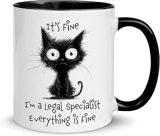 DesiDD Funny Gifts for Legal Specialist Mug - Black Color Accent - Sarcastic Humor Birthday Christmas for Legal Expert Staff Legal Analyst Legal - 11oz Two Tone Coffee Cup