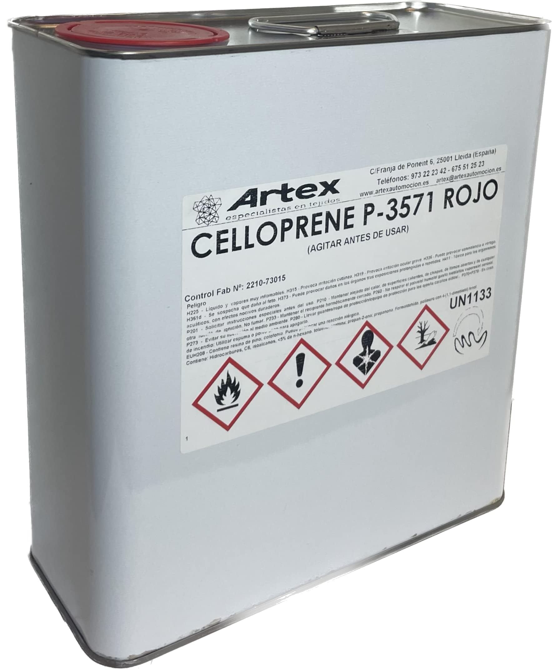 Colle résistante haute température pour tapisserie et toit de voiture. Boîte de 5 l. Colle de contact résistante à appliquer avec un pistolet à colle, super adhésive et extra forte.