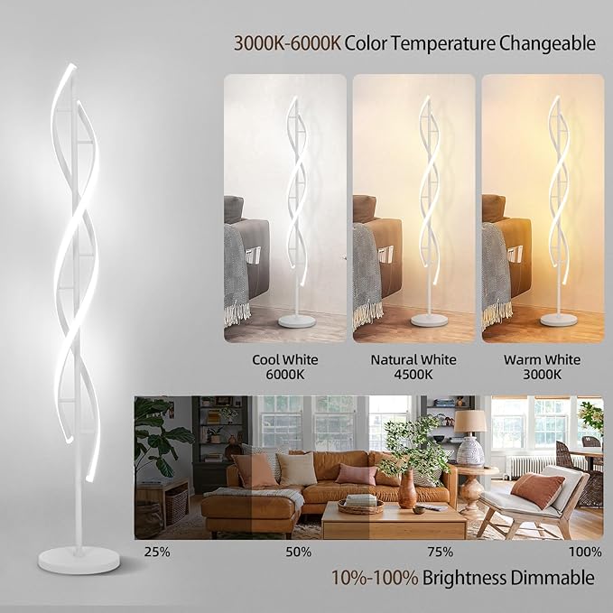 ADISUN Led-vloerlamp, dimbaar, met afstandsbediening, 20 W, moderne minimalistische vloerlamp, woonkamer, kleurverandering, lichtzuil, RGB-kleurtemperaturen, hoeklamp, vloerlampen, 1015 photo 2