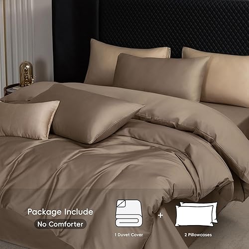 Miniatura 109 de MooMee Queen Duvet Cover Set, 100% Extra Long Staple Cotton 600 Thread Count Sateen Silky Soft Breathable Durable Luxury Hotel Quality Bedding Set