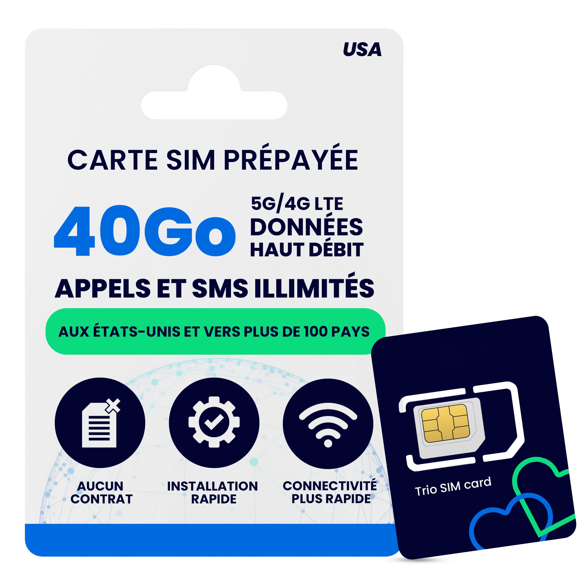 Carte SIM Europe avec 06 Go de données appels et SMS illimités dans