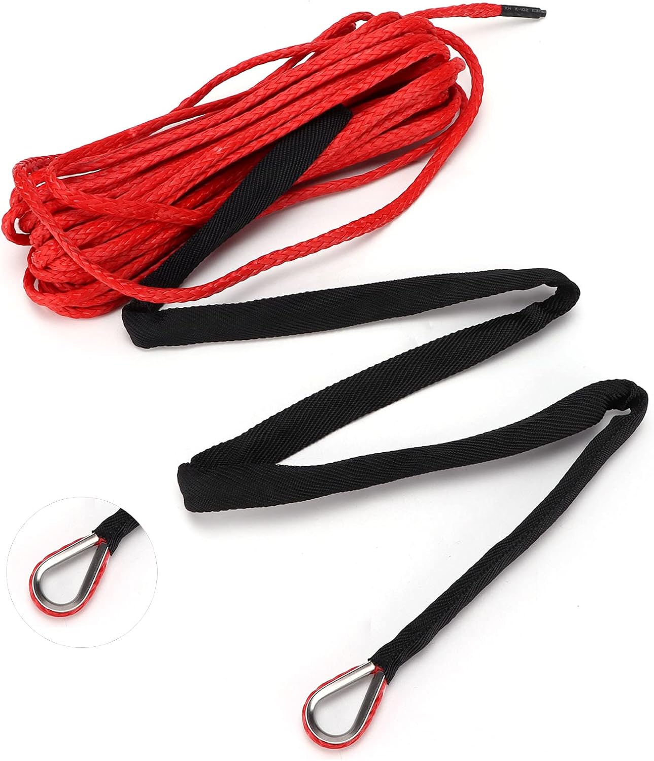 Winch Extension Rope,Winch Extension Rope 15M Synthetic Rope 7700Lbs Winch Cable