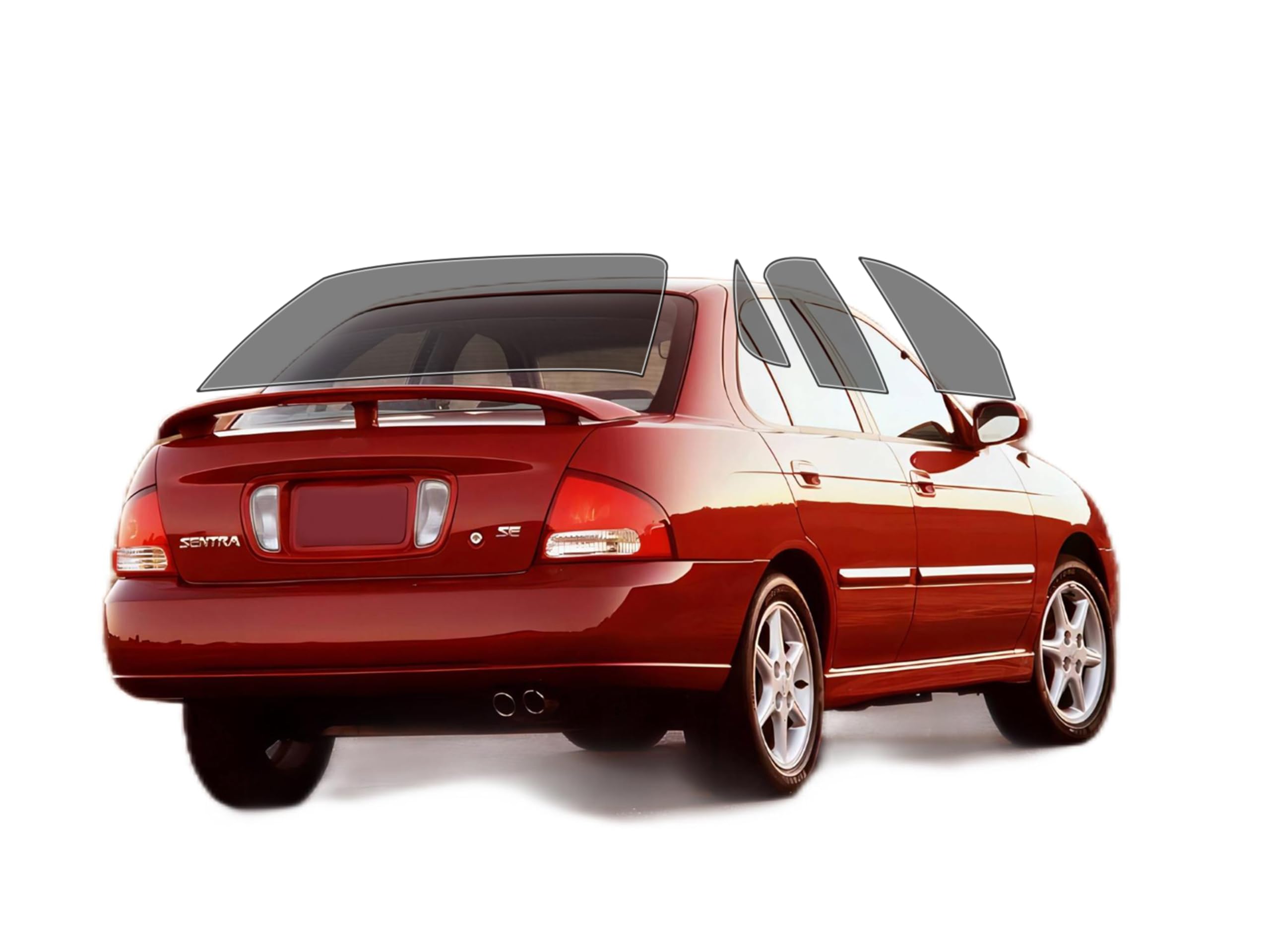 AUTOTEK Precut Windows Tint Film All Sides Cars Sun Blocking Protection Privacy Anti Shatter Glass 2 Ply Film Any Tint Shade kit for Nissan Sentra 2000-2006
