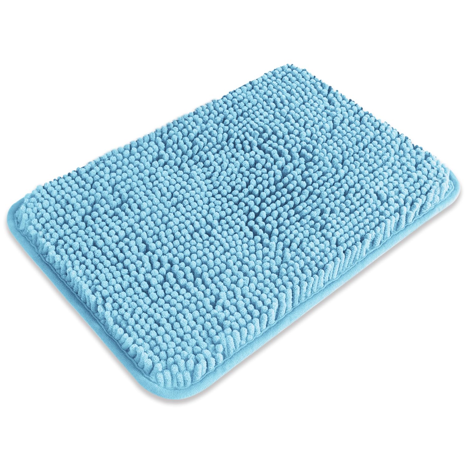 PureSwan Small Bathroom Rug 12"x18" – Washable and Absorbent Bath Mat, Non Slip, Thick Soft Chenille Bath Rugs for Bathroom, Shower, Sink, Dog mat(Sky