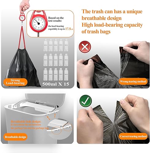 Miniatura 3 de Wodeka Contenedor de compost de cocina con tapa, 2.4 galones y 225 unidades, 4 galones, con cordón, para colgar, para armario, baño, campamento,