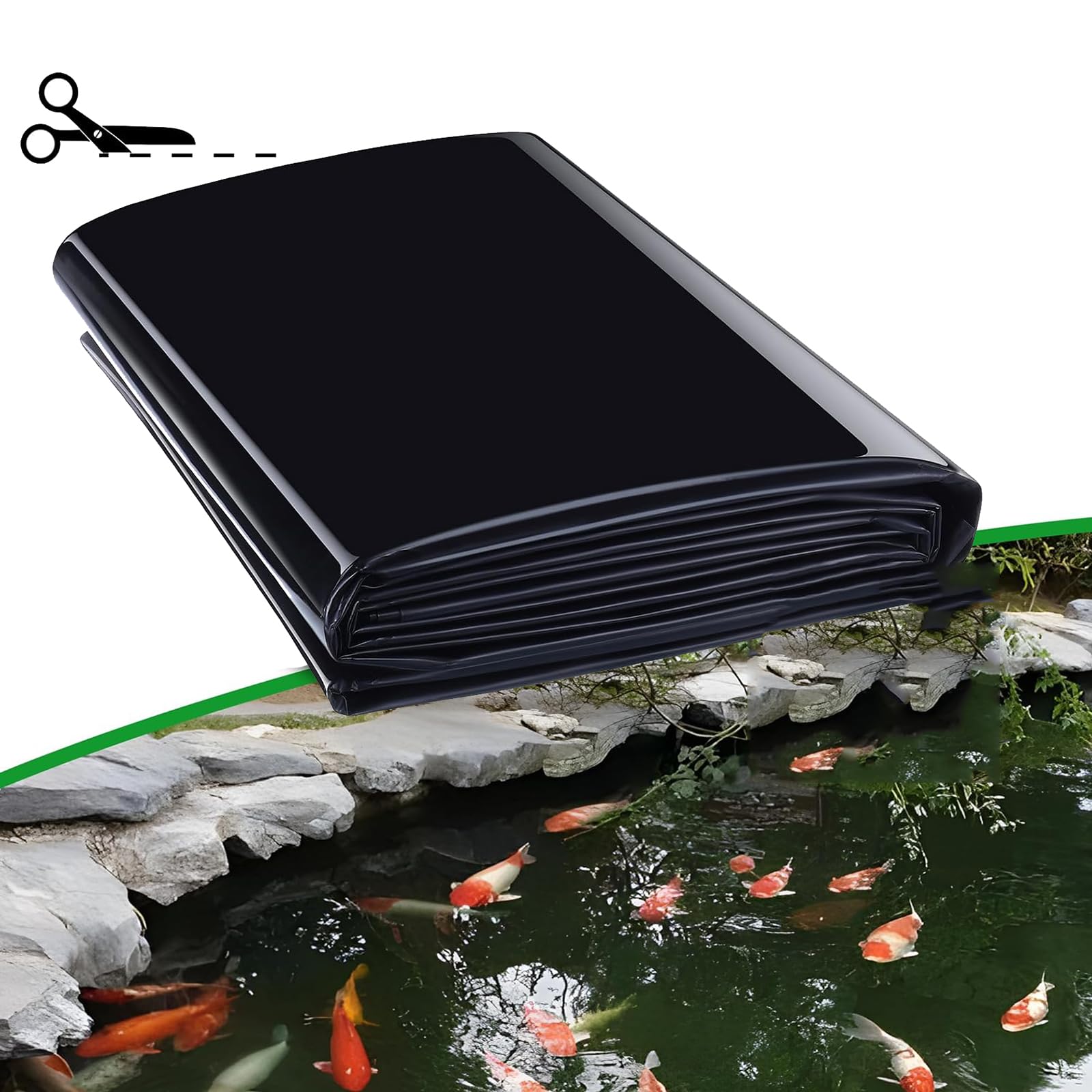 ZJHAHJY Heavy Duty Black Pond Liner 4x6.5m Flexible Waterproof for Waterfalls Streams Fountains & Building Landscape Solution Garden Projects