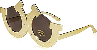 Beistle Fanci-Frames Plastic Horseshoe Fun Novelty Party Glasses for Western Theme Photo Booth Props Derby Day Costume Acc...