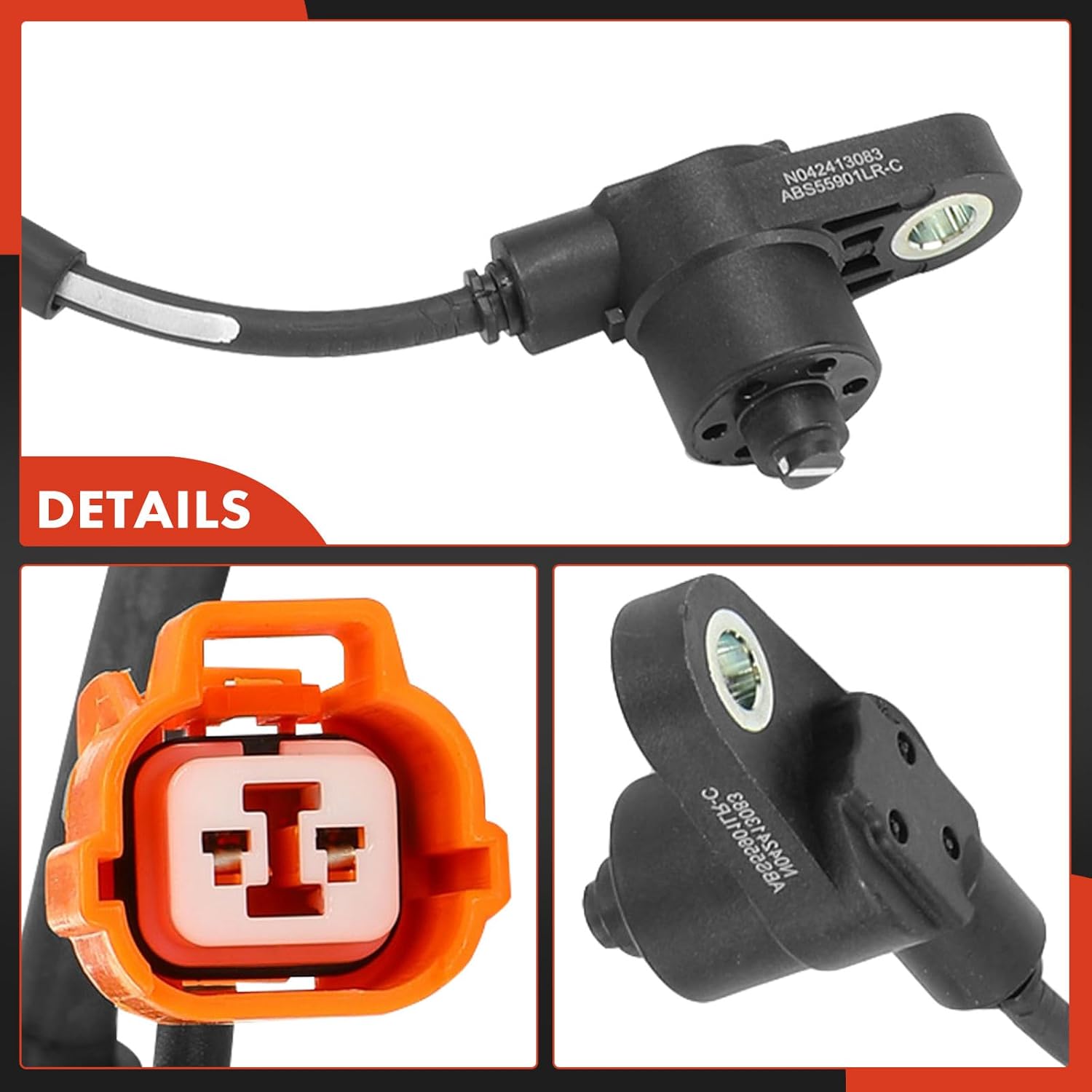 A-Premium ABS Wheel Speed Sensor Compatible with Honda Models - Pilot 2006 2007 2008 - Front Driver and Passenger Side, 2-PC Set, Replace# 57455S9VA01, SU9027