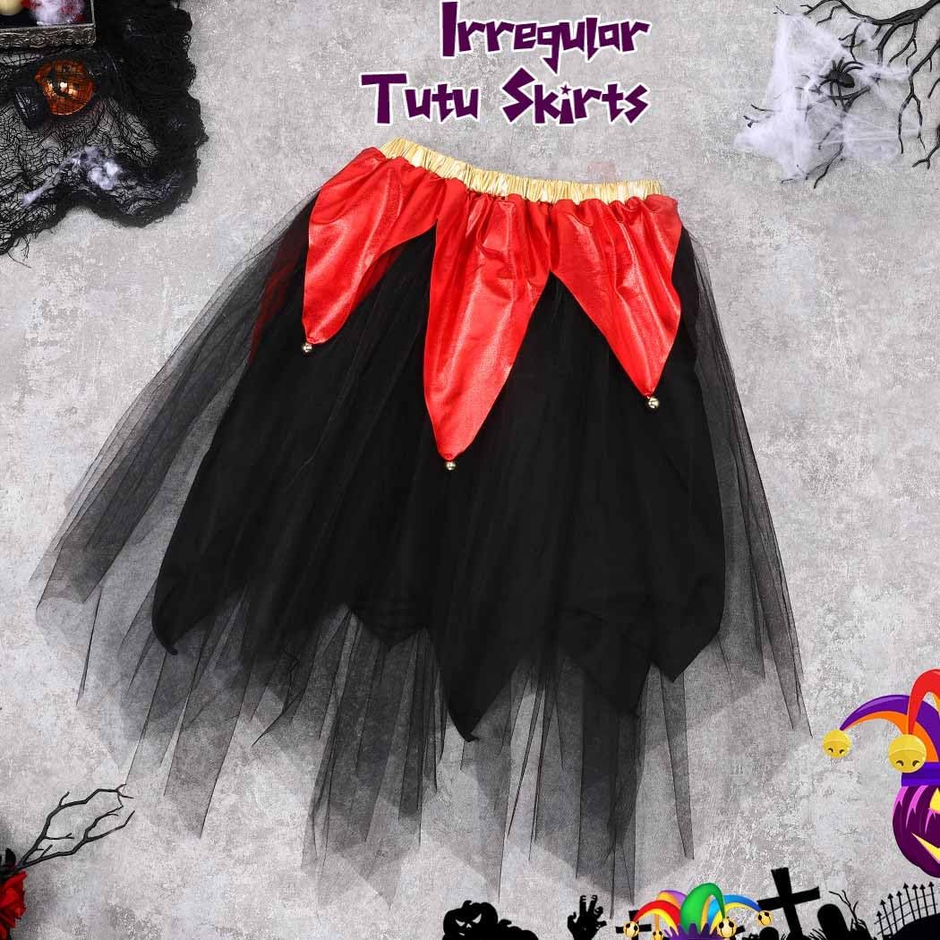 Vista 2 de TWINKLEDE Falda tutú para mujer, falda tutú irregular, tela de araña, tutús de Halloween, disfraz de fiesta, tutú para adultos