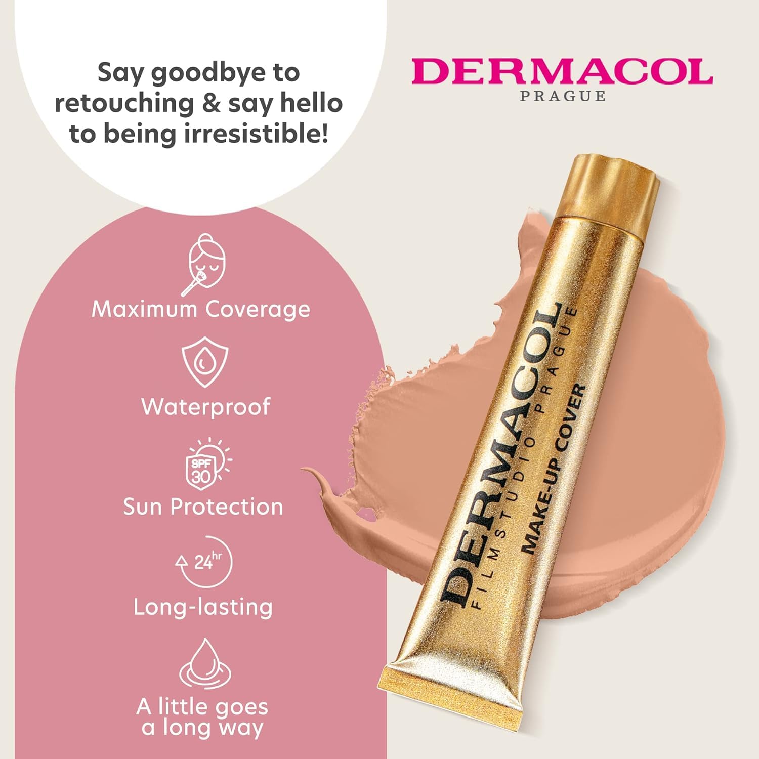 Dermacol - Full Coverage Foundation, Liquid Makeup Matte Foundation with SPF 30, Waterproof Foundation for Oily Skin, Acne, & Under Eye Bags, Long-Lasting Makeup Products, 30g, Shade 213
