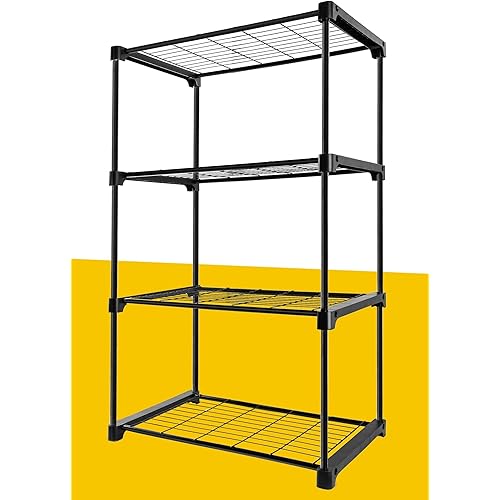 TABIGER 47.3" Storage Shelves Unit, Closet Wire Shelving for Storage with 4 Tier Metal DIY Stackable Shelves, Closet Shelving for Kitchen Bedroom Laundry Room Living Room, 25.6" W x 15.8" D x 47.3" H