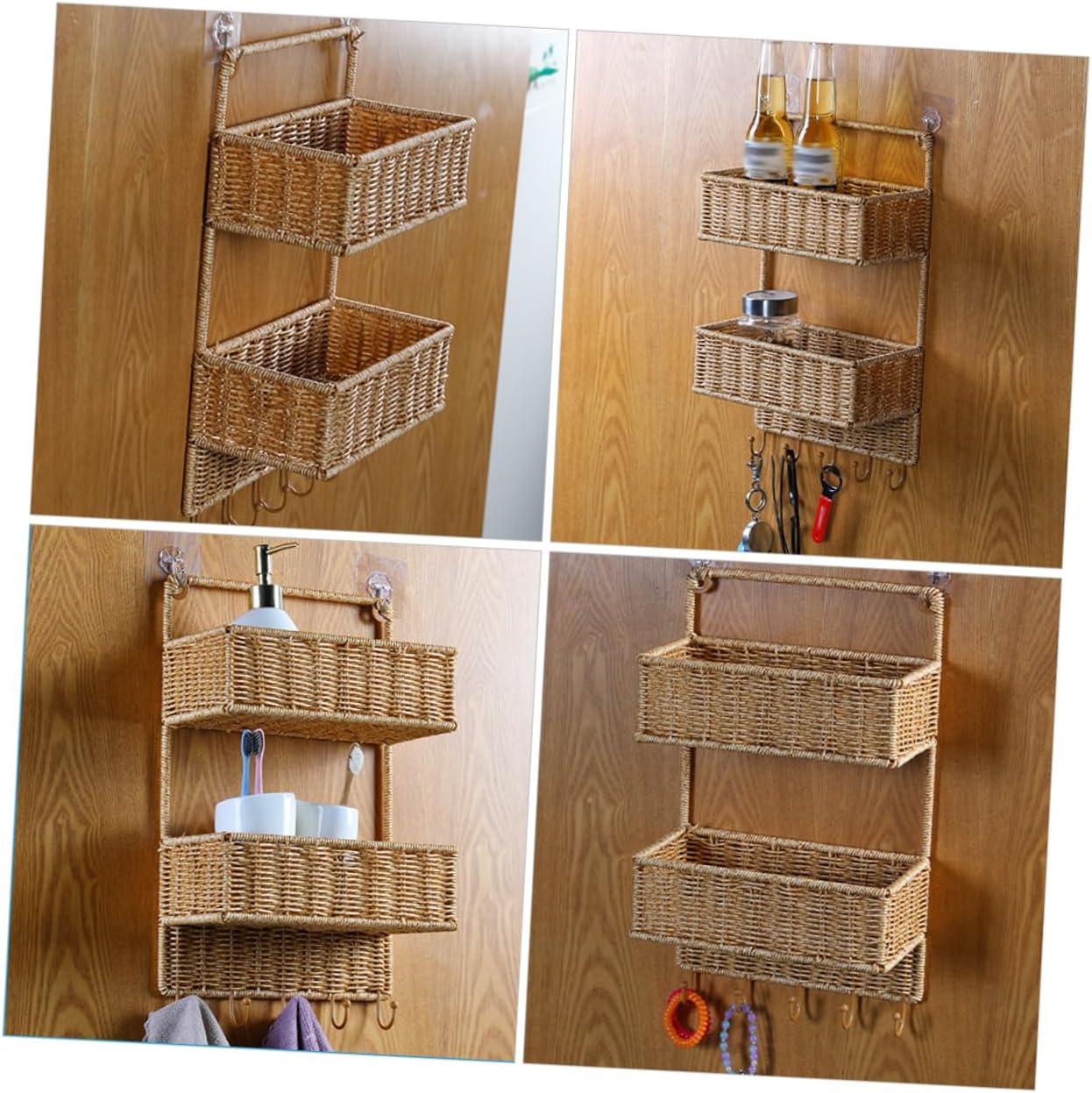 IMIKEYA Hanging Baskets Woven Kitchen Vegetable Basket Wall Fruit Potato Holder Onion