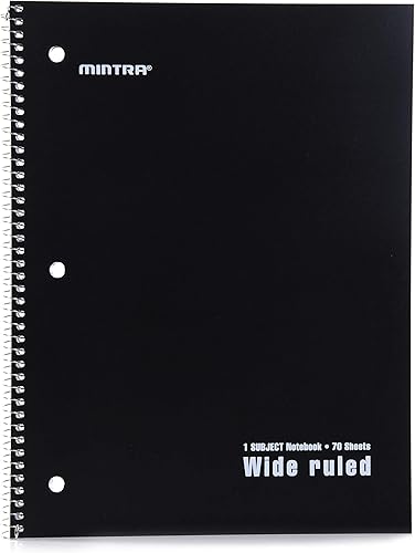 Miniatura 8 de Mintra Office - Cuadernos en espiral para estudiantes, hogar, oficina, negocios, Cubierta de polietileno, rayas anchas.