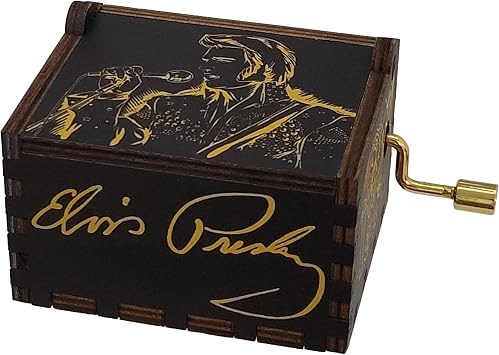 TheLasersEdge Elvis Presley Mini Music Box Gift - Black & Gold Theme