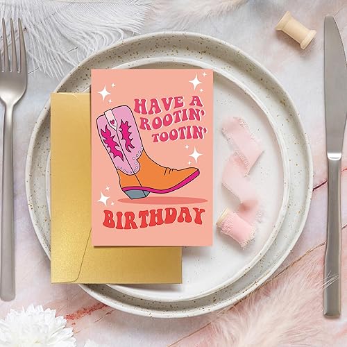 Miniatura 4 de Spercy Divertida tarjeta de cumpleaños de vaquero, tarjeta de cumpleaños de Rooting Tooting, tarjeta de felicitación de botas de vaquero