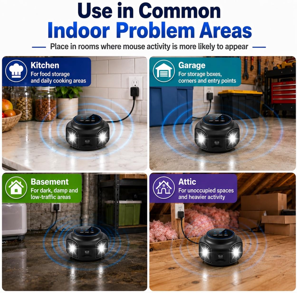 2026 Ultrasonic Rodent Repellent Plug in Mice Repellent Indoor for Home
