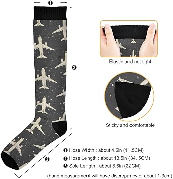 Hand Drawn Planes Compression Socks for Women Support Circulation