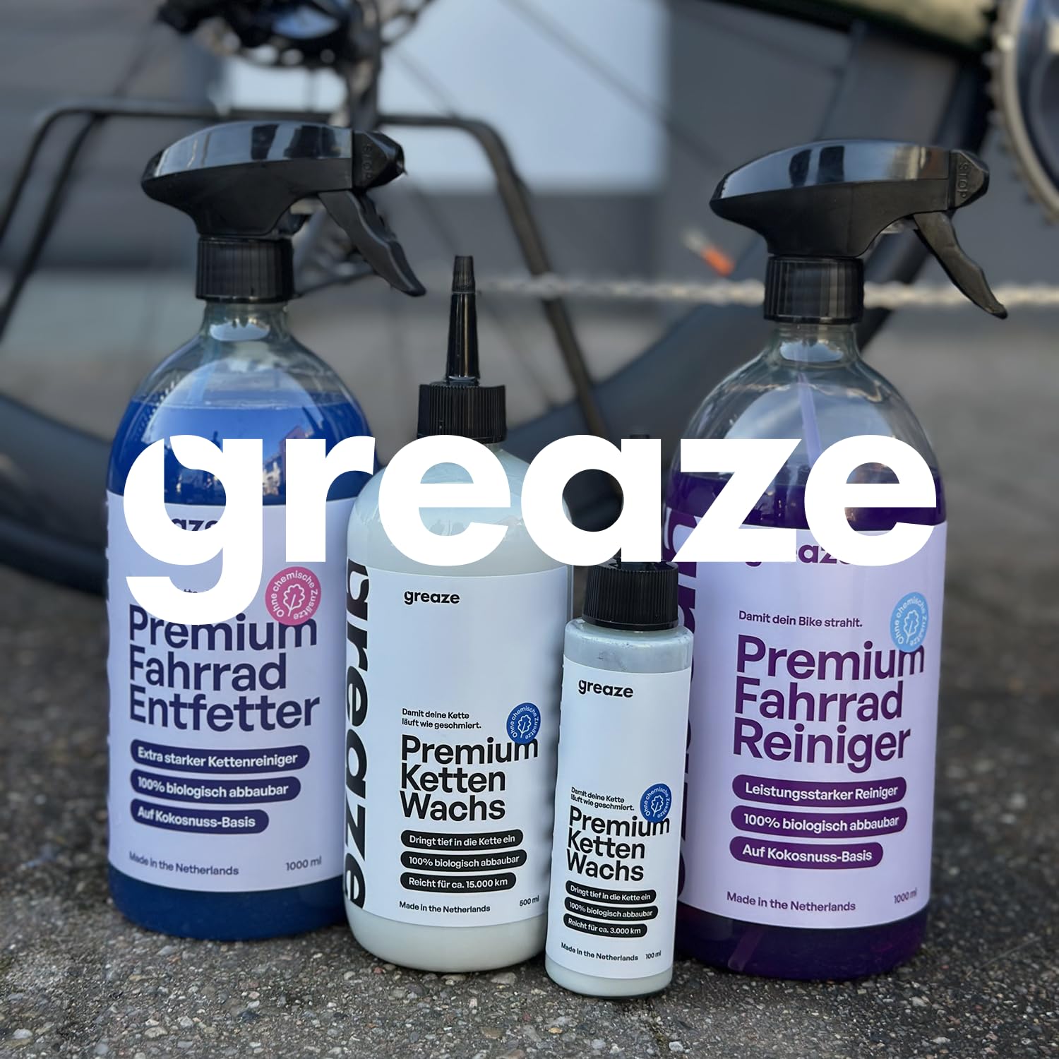greaze Kettenwachs Fahrrad Reinigungsset - hochwertiges Fahrrad Kettenwachs- nachhaltiges Kettenwachs Rennrad - Kettenwachs im Set - Premium Kettenpflege Fahrrad (Kettenwachs Reinigungsset Einzeln)