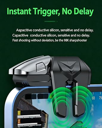 Mobile Controller Mobile Phone 4 Triggers Joystick Gaming Gadgets L1R1 L2R2 Trigger for PUBG COD Compatible with iPhone Smartphone Android iOS