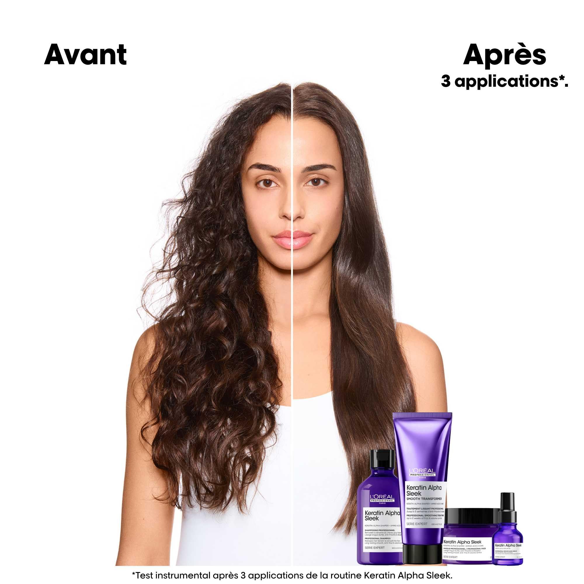 L'OREAL PROFESSIONNEL - Masque Cheveux Disciplinant Keratin Alpha Sleek - -84% de Frisottis - Nourrit en Profondeur & Renforce la Kératine - Technologie Brevetée - 250 ml - 4