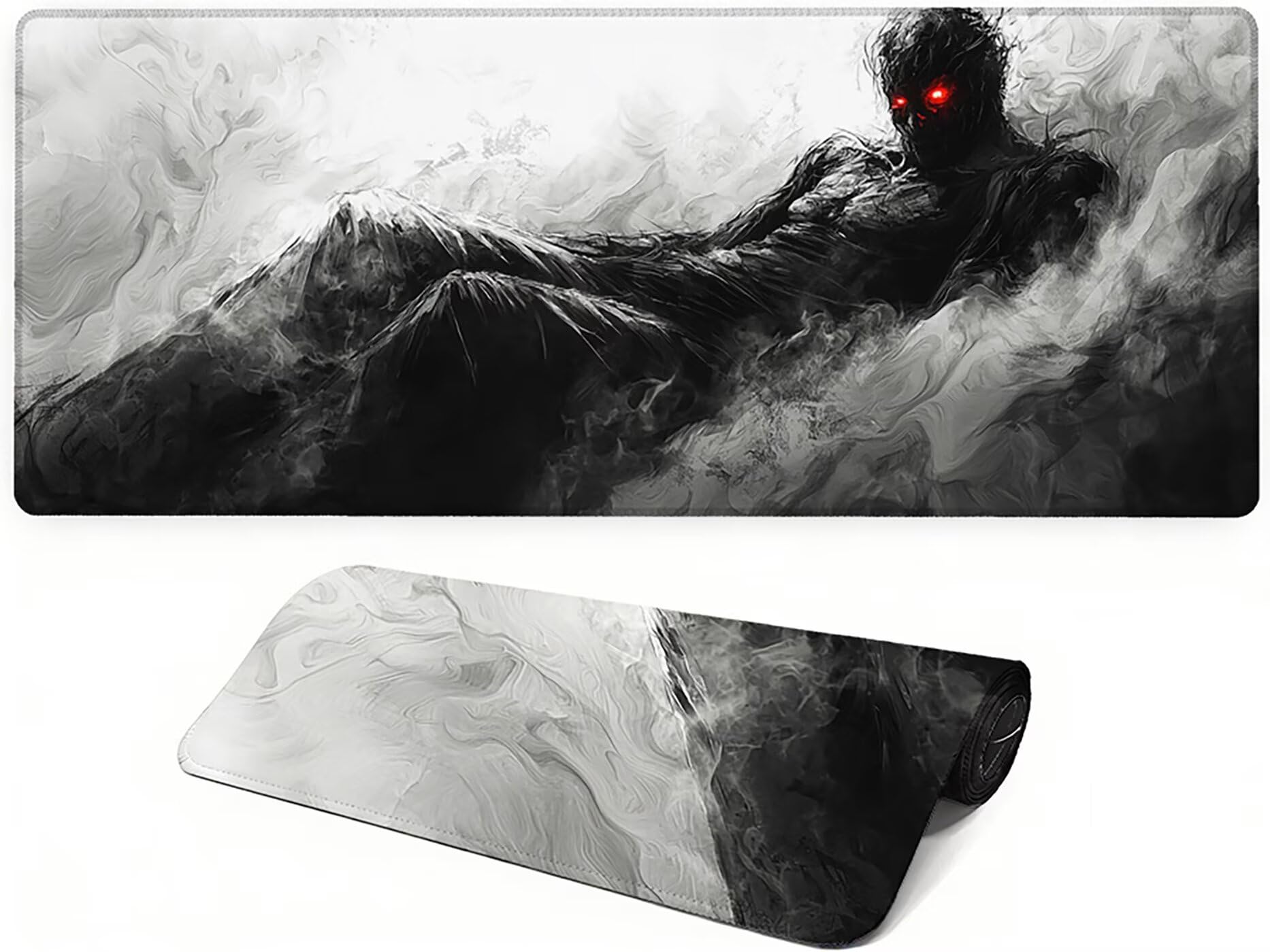 Lpfieonn Abstrakt Großes Schreibtischunterlage, XXL Schreibtischunterlagen, Schwarz XXL Wasserdicht Gaming Mousepad mit Vernähter Rand und Rutschfeste Gummibasis, für Hause/Büro 120x60cm PF-3573