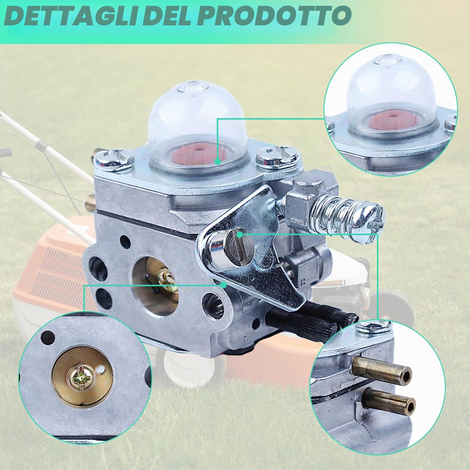 Adefol Kit filtro aria carburatore per Echo SRM2015 SRM2305 SRM2455 ZAMA C1U-K53 C1U-K52 AT203A tosaerba, filtro aria carburatore con filtro carburante, ricambio 12520013312